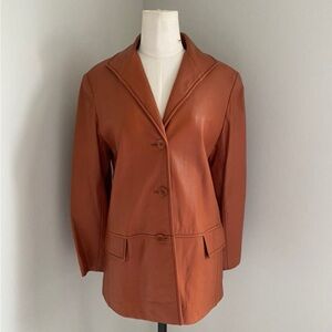 Lafayette 148 Brown Genuine Leather Jacket